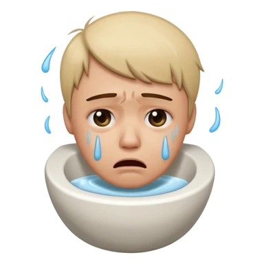 Crying on toilet sticker