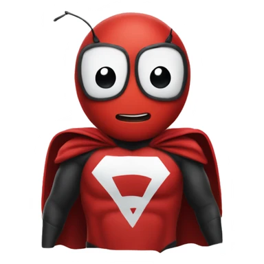 Ant with superhero red attire sticker