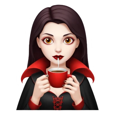 woman vampire drinking coffee sticker