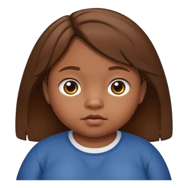 small fat child brown hair sticker