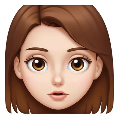 girl with brown hair and white skin rolling her eyes sticker