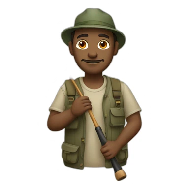 fisher man with fishing rod sticker