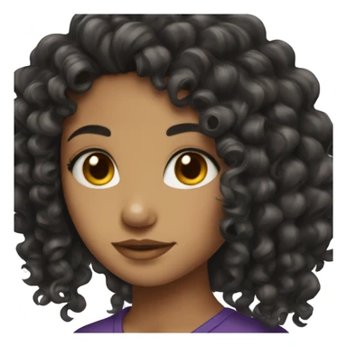 A lightskin girl with black curly hair  sticker