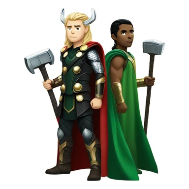 Loki standing next to Thor sticker