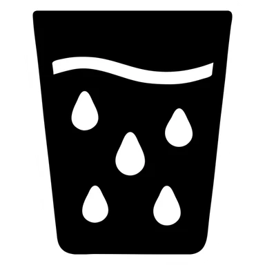 A glass of cold water with condensation sticker