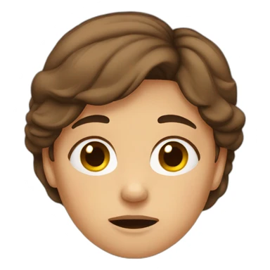 crying brown hair woman sticker