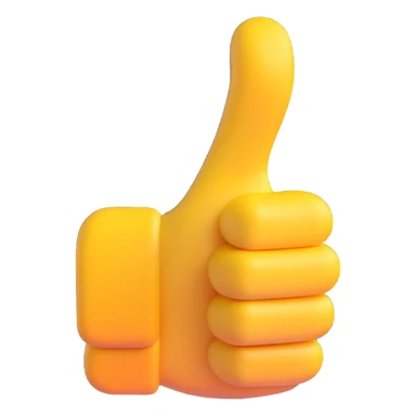 Microsoft 3D fluent emoji of a thumbs up sticker
