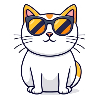 Cat with sunglasses sticker