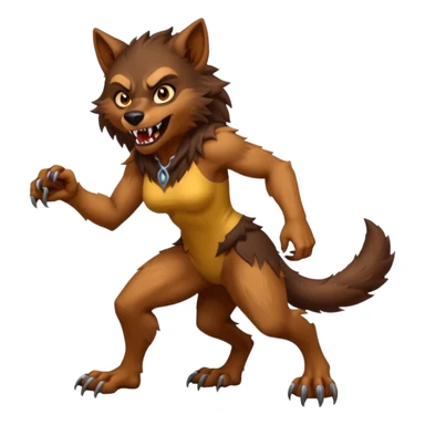 Female werewolf full body sticker