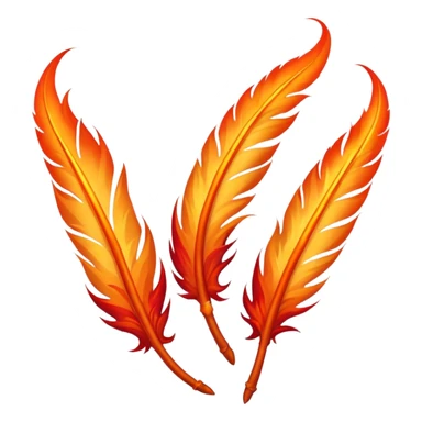 3 Phoenix feathers that are the same size on fire sticker