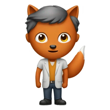 man turning into fox sticker
