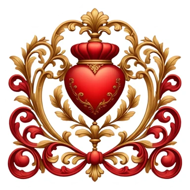 Red and gold romantic vintage aesthetic decoration sticker