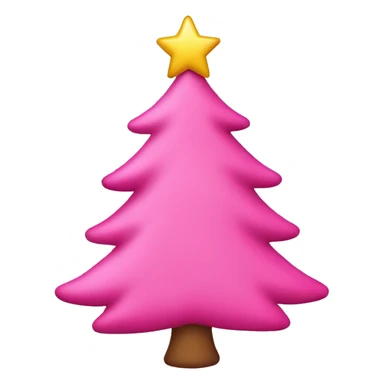 Pink Christmas tree emoji  sticker