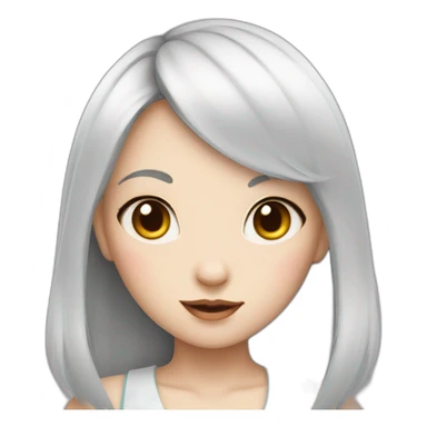 rabbit girl with Chinese eyes sticker