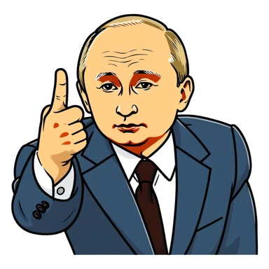 Putin giving the middle finger sticker
