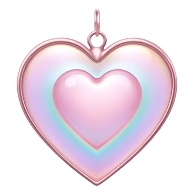 Iridescent pastel pink heart-shaped rosy pearly suncatcher  sticker