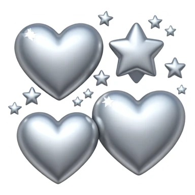 Silver hearts and stars sticker