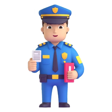 security guard with ticket in hand sticker