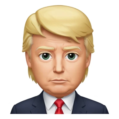 Donald Trump with blonde hair and suit sticker