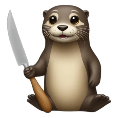 Loutre avec un couteau sticker