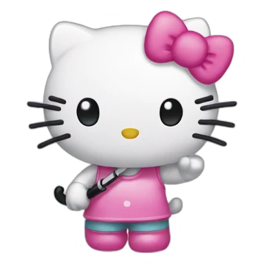hello kitty with tong sticker