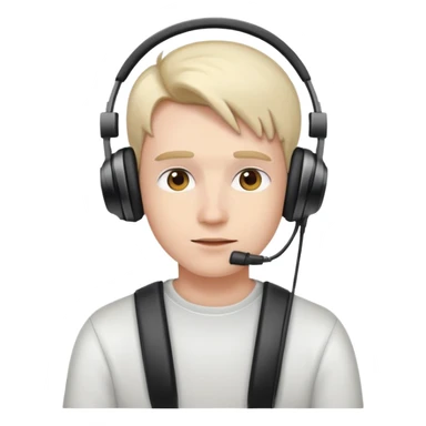 person watching YouTube videos, content creator with headphones sticker