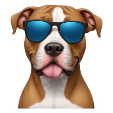 Pitbull with sunglasses sticker