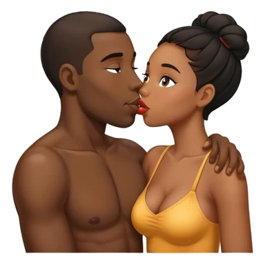 Artsy black guy kissing black girl sticker