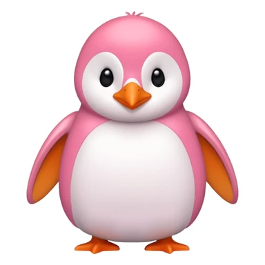 Pinkorangewhite penguin sticker