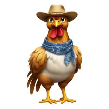 Cowboy chicken sticker