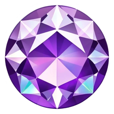 Purple Holographic Round Diamond Charm sticker