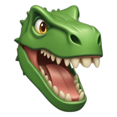 Cara dinosaurio enfadado dientes ac dc sticker