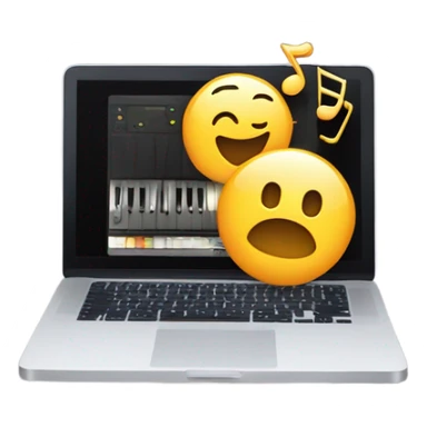 Smartphone and Macbook with Music in  sticker