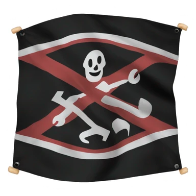 Danger sign on a black flag  sticker