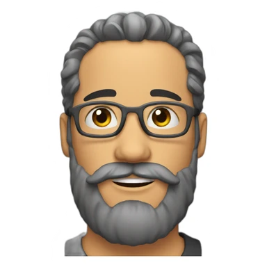 Careca de barba tirando foto sticker