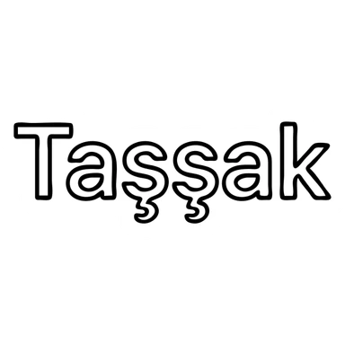 'Taşşak' word in a clean, minimal outlined icon style sticker