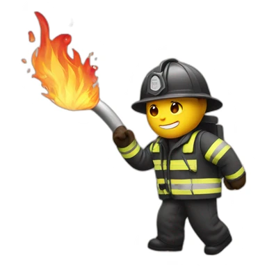 A fire man puts out fire sticker