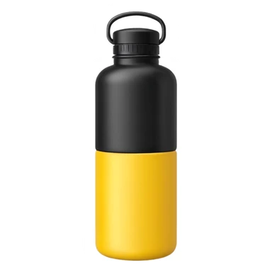 a black and yellow gym bottle sticker