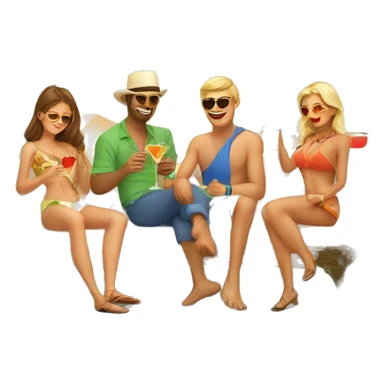 Russian people Relax with palm trees and cocktails on Turkey  sticker