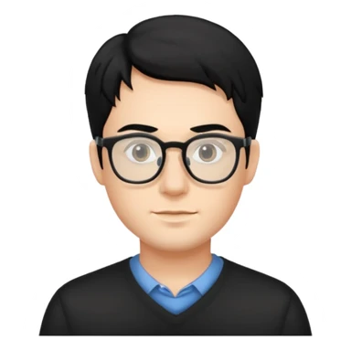 Man with  clear glasses and black hair  sticker