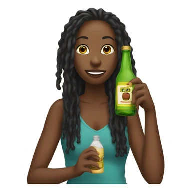 Black lady with locs drinking bottle sticker
