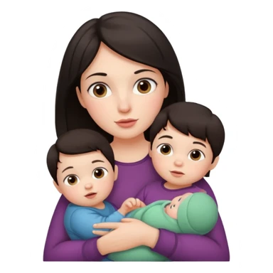 Oma dunkles Haar 2 Babys und Kleinkind sticker