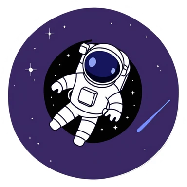 enigmatic space traveler with nebula patterns and constellation details sticker