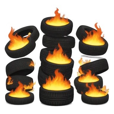pile of tires on fire sticker