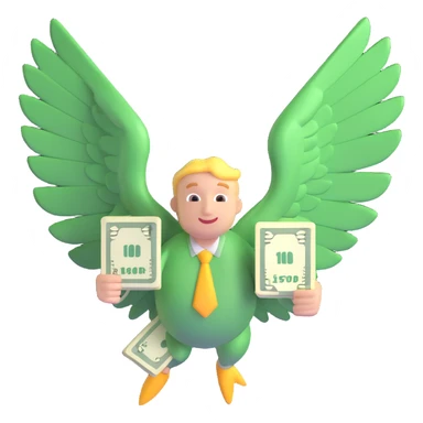 money with wings sticker