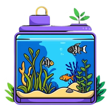 decorative home aquarium with plants sticker