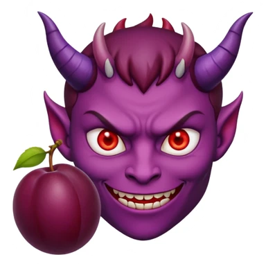 devil with plum sticker