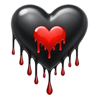 Black heart with blood drips sticker