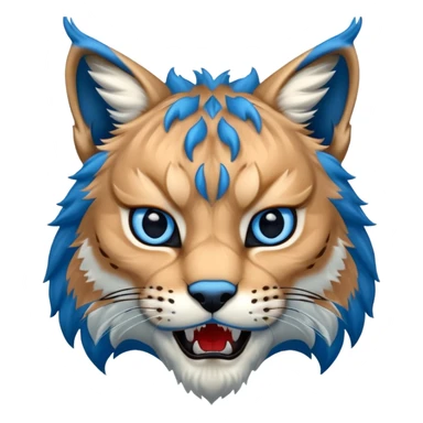 Tête de lynx : très féroce et bleu  sticker