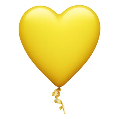 Yellow balloon in the shape of a heart sticker